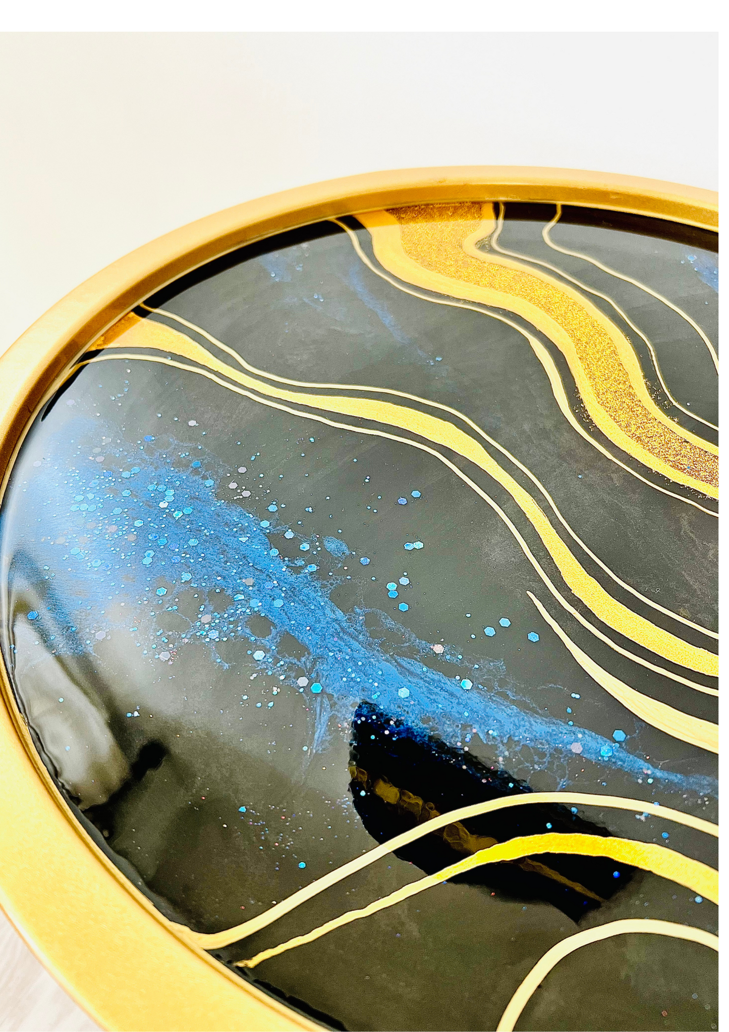 Universe designed resin art coffee or corner table.