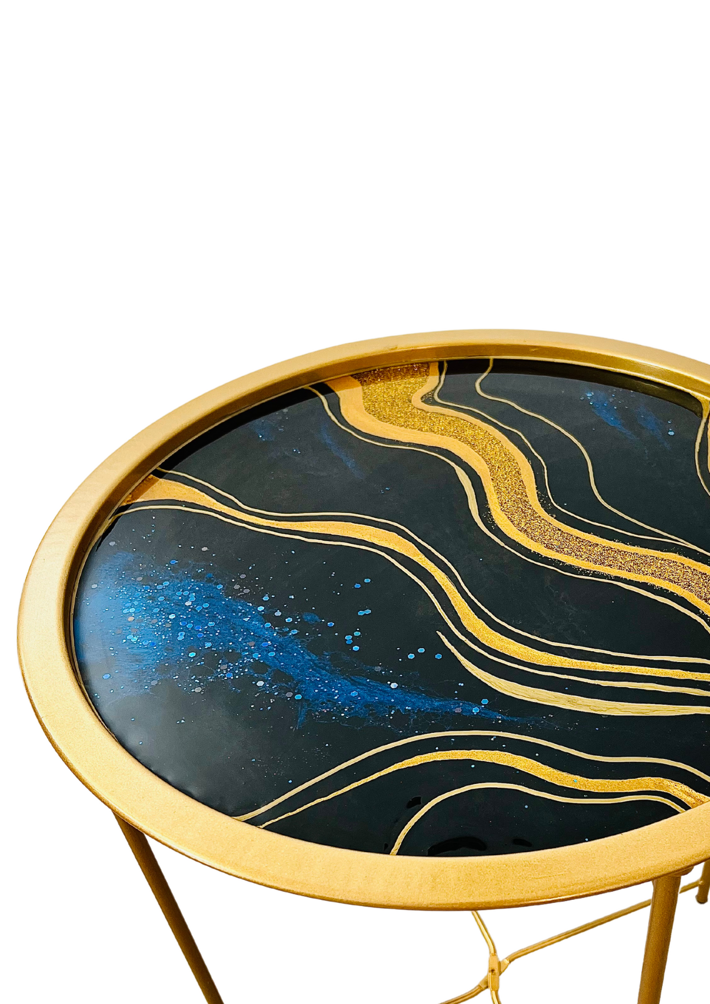 Universe designed resin art coffee or corner table.